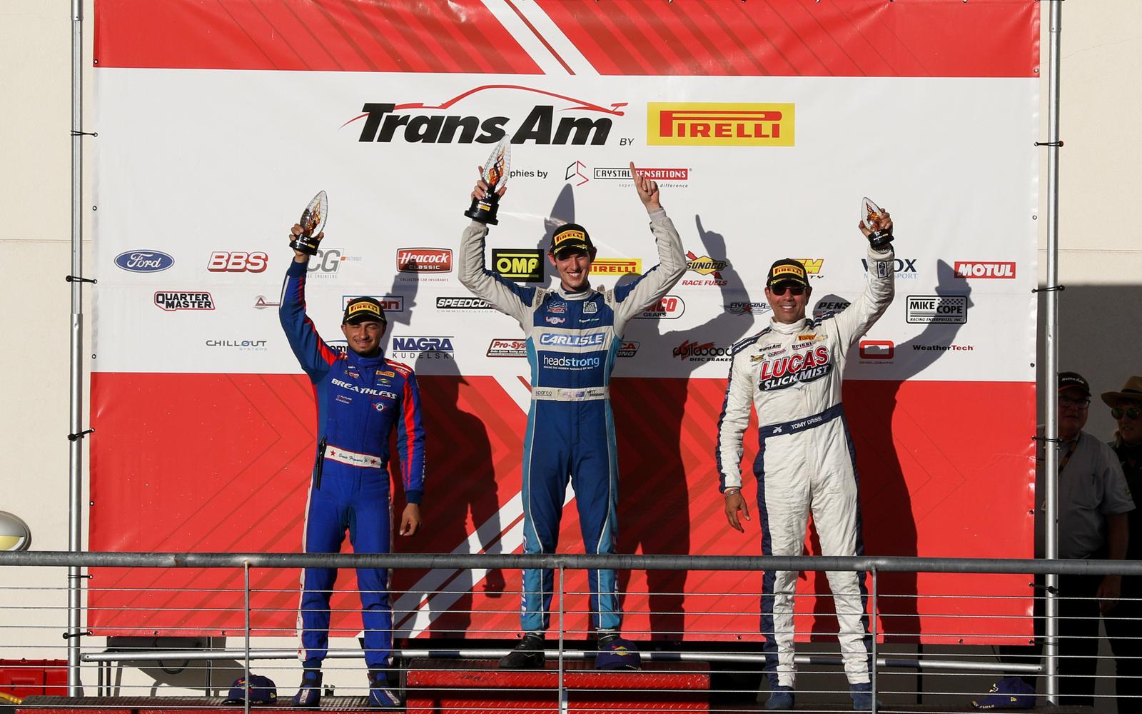 FILLING IN FOR CHRIS DYSON, MATTHEW BRABHAM TAKES 2021 TRANS AM FINALE AT COTA WITH LAST LAP PASS